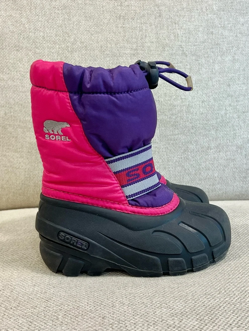 Sorel Kids Size 9 Toddler Pink Purple Waterproof Snow Winter Boots